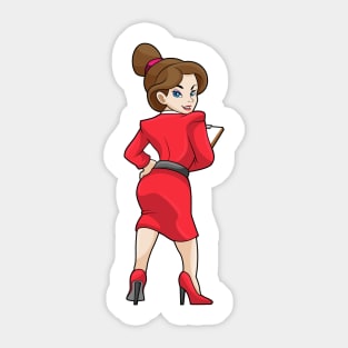 Secretary in Dress with High Heels Sticker